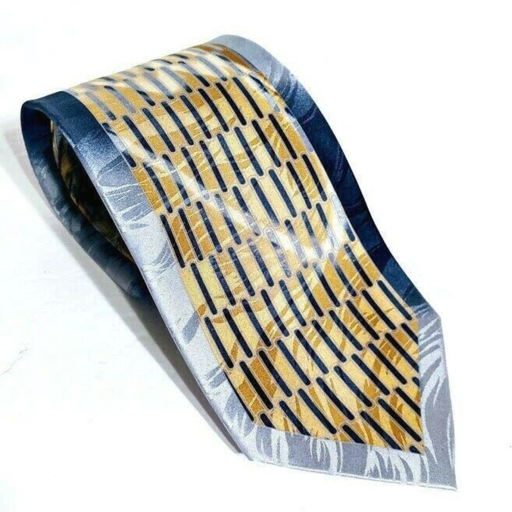 Men's Il Canto Italian Designer Blue Yellow Tie